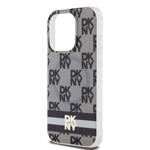 DKNY DKHMP13LHCPTSK iPhone 13 Pro / 13 6.1" czarny/black hardcase IML Checkered Mono Pattern & Printed Stripes MagSafe