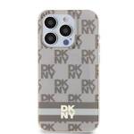 DKNY DKHMP13XHCPTSE iPhone 13 Pro Max 6.7" beżowy/beige hardcase IML Checkered Mono Pattern & Printed Stripes MagSafe