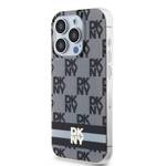 DKNY DKHMP14LHCPTSK iPhone 14 Pro 6.1" czarny/black hardcase IML Checkered Mono Pattern & Printed Stripes MagSafe