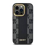 DKNY DKHMP14LPCPVSLK iPhone 14 Pro 6.1" czarny/black hardcase Leather Checkered Mono Pattern MagSafe