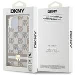 DKNY DKHMP14SHCPTSE iPhone 14 / 15 / 13 6.1" beżowy/beige hardcase IML Checkered Mono Pattern & Printed Stripes MagSafe