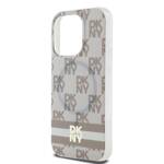 DKNY DKHMP15LHCPTSE iPhone 15 Pro 6.1" beżowy/beige hardcase IML Checkered Mono Pattern & Printed Stripes MagSafe