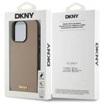 DKNY DKHMP15LPGHLME iPhone 15 Pro 6.1"    beżowy/beige hardcase Grained Metal Logo MagSafe