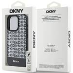 DKNY DKHMP15LPSOSPK iPhone 15 Pro 6.1" czarny/black hardcase Leather Printed Pattern Metal Logo MagSafe