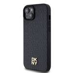 DKNY DKHMP15MPSHRPSK iPhone 15 Plus / 14 Plus 6.7" czarny/black hardcase Leather Monogram Pattern Metal Logo MagSafe