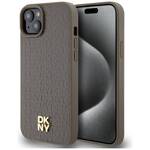 DKNY DKHMP15MPSHRPSW iPhone 15 Plus / 14 Plus 6.7" brązowy/brown hardcase Leather Pattern Metal Logo MagSafe