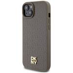 DKNY DKHMP15MPSHRPSW iPhone 15 Plus / 14 Plus 6.7" brązowy/brown hardcase Leather Pattern Metal Logo MagSafe