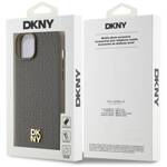 DKNY DKHMP15MPSHRPSW iPhone 15 Plus / 14 Plus 6.7" brązowy/brown hardcase Leather Pattern Metal Logo MagSafe