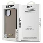 DKNY DKHMP15SPGHLME iPhone 15 6.1"        beżowy/beige hardcase Grained Metal Logo MagSafe