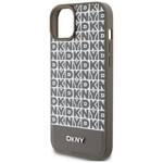 DKNY DKHMP15SPSOSPW iPhone 15 / 14 / 13 6.1" brązowy/brown hardcase Leather Printed Pattern Metal Logo MagSafe