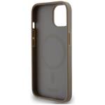 DKNY DKHMP15SPSOSPW iPhone 15 / 14 / 13 6.1" brązowy/brown hardcase Leather Printed Pattern Metal Logo MagSafe