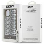 DKNY DKHMP15SPSOSPW iPhone 15 / 14 / 13 6.1" brązowy/brown hardcase Leather Printed Pattern Metal Logo MagSafe