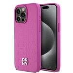 DKNY DKHMP15XPSHRPSP iPhone 15 Pro Max 6.7" różowy/pink hardcase Leather Monogram Pattern Metal Logo MagSafe