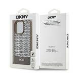 DKNY DKHMP15XPSOSPW iPhone 15 Pro Max 6.7" brązowy/brown hardcase Leather Printed Pattern Metal Logo MagSafe