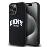 DKNY DKHMP15XSNYACH iPhone 15 Pro Max 6.7" czarny/black hardcase Liquid Silicone White Printed Logo MagSafe