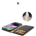 DUX DUCIS HIVO IPHONE 15 PLUS RFID BLOCKING WALLET CASE - BLACK