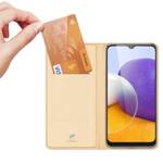 DUX DUCIS SKIN PRO BOOKCASE TYPE CASE FOR SAMSUNG GALAXY A22 4G GOLDEN