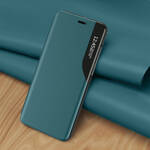 ECO LEATHER VIEW CASE ELEGANT BOOKCASE TYPE CASE WITH KICKSTAND FOR IPHONE 13 PRO GREEN