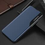 ECO LEATHER VIEW CASE ELEGANT BOOKCASE TYPE CASE WITH KICKSTAND FOR SAMSUNG GALAXY A12 / GALAXY M12 BLUE