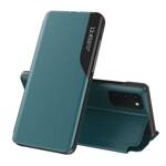 ECO LEATHER VIEW CASE ELEGANT BOOKCASE TYPE CASE WITH KICKSTAND FOR SAMSUNG GALAXY A72 4G GREEN