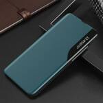 ECO LEATHER VIEW CASE ELEGANT BOOKCASE TYPE CASE WITH KICKSTAND FOR SAMSUNG GALAXY A72 4G GREEN