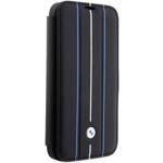 Etui BMW BMBKP14X22RVSK iPhone 14 Pro  Max 6,7" czarny/black bookcase Leather Stamp Blue Lines