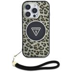 Etui Guess HC IML Leopard Triangle Cord   Strap do iPhone 16 Pro MagSafe brązowy