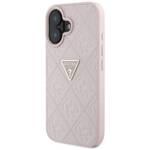 Etui Guess Hot Stamp 4G Pattern Triangle  Metal Logo do iPhone 16 różowy