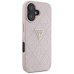 Etui Guess Hot Stamp 4G Pattern Triangle  Metal Logo do iPhone 16 różowy