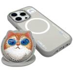 Etui Nimmy Glasses Cool Cat MagSafe do    iPhone 16 Pro Max szary