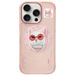 Etui Nimmy Glasses Cool Cat do iPhone 16  Pro różowy