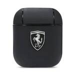 Ferrari FEOA2LEBK AirPods 1/2 cover czarny/black Off Track Genuine Leather