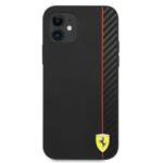 Ferrari FESAXHCP12SBK iPhone 12 mini 5,4" czarny/black hardcase On Track Carbon Stripe