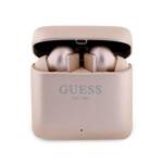 GUESS BLUETOOTH HEADPHONES GUTWSSU20ALEGP TWS + PINK GOLDEN/ROSE GOLD PRINTED LOGO