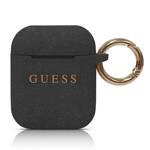 GUESS GUACSILGLBK AIRPODS 1/2 COVER BLACK/BLACK SILICONE GLITTER