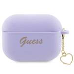 GUESS GUAP2LSCHSCHS AIRPODS PRO 2 (2022/2023) COVER PURPUROWY/PURPLE SILICONE CHARM HEART COLLECTION