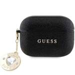 GUESS GUAP2PGEHCDK AIRPODS PRO 2 (2022/2023) COVER BLACK/BLACK FIXED GLITTER HEART DIAMOND CHARM