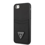 GUESS GUHCI8SATPK IPHONE 7/8 SE 2020/SE 2022 HARDCASE CZARNY/BLACK HARDCASE SAFFIANO TRIANGLE LOGO CARDSLOT