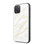 GUESS GUHCN58MGGWH IPHONE 11 PRO WHITE/WHITE HARD CASE GLITTER MARBLE GLASS