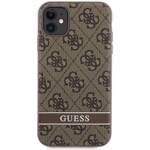 GUESS GUHCN61P4SNW IPHONE 11 / XR BROWN / BROWN HARDCASE 4G STRIPE