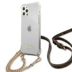 GUESS GUHCP12LKC4GSGO IPHONE 12 PRO MAX 6.7 "TRANSPARENT HARDCASE 4G GOLD CHAIN