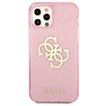 GUESS GUHCP12LPCGL4GPI IPHONE 12 PRO MAX 6.7 "PINK/PINK HARD CASE GLITTER 4G BIG LOGO