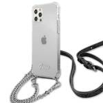 GUESS GUHCP12MKC4GSSI IPHONE 12/12 PRO 6.1 "TRANSPARENT HARDCASE 4G SILVER CHAIN