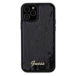 GUESS GUHCP12MPSFDGSK IPHONE 12/12 PRO 6.1 "BLACK/BLACK HARDCASE SEQUIN SCRIPT METAL