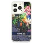 GUESS GUHCP13LLFLSB IPHONE 13 PRO / 13 6.1 "BLUE / BLUE HARDCASE FLOWER LIQUID GLITTER