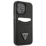 GUESS GUHCP13LSATPK IPHONE 13 PRO / 13 6.1 "BLACK / BLACK HARDCASE SAFFIANOTRIANGLE CARDSLOT LOGO