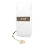 GUESS GUHCP13SKB4GBBR IPHONE 13 MINI 5.4 "TRANSPARENT HARDCASE 4G BROWN STRAP CHARM