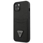 GUESS GUHCP13SPSATPK IPHONE 13 MINI 5.4 "BLACK/BLACK HARDCASE SAFFIANOTRIANGLE CARDSLOT LOGO