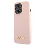 GUESS GUHCP13XLMGGLP IPHONE 13 PRO MAX 6.7 "LIGHT PINK/LIGHT PINK HARDCASE SILICONE SCRIPT GOLD LOGO