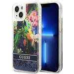 GUESS GUHCP14MLFLSB IPHONE 14 PLUS / 15 PLUS 6.7 "BLUE / BLUE HARDCASE FLOWER LIQUID GLITTER